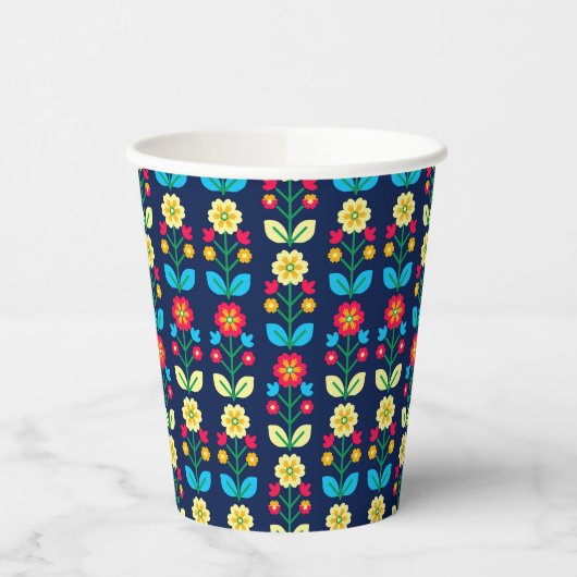 Colorful Floral Pattern Papieren Bekers (Links)