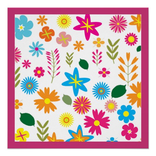 COLORFUL FLORAL PATTERN POSTER (Voorkant)