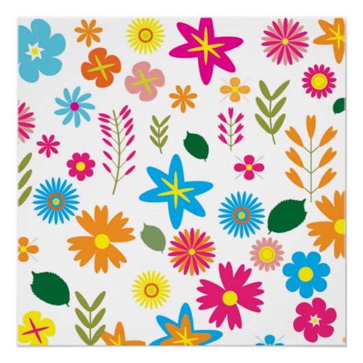 COLORFUL FLORAL PATTERN POSTER (Voorkant)