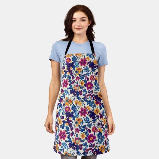 Colorful Floral Pattern Schort (Gedragen)