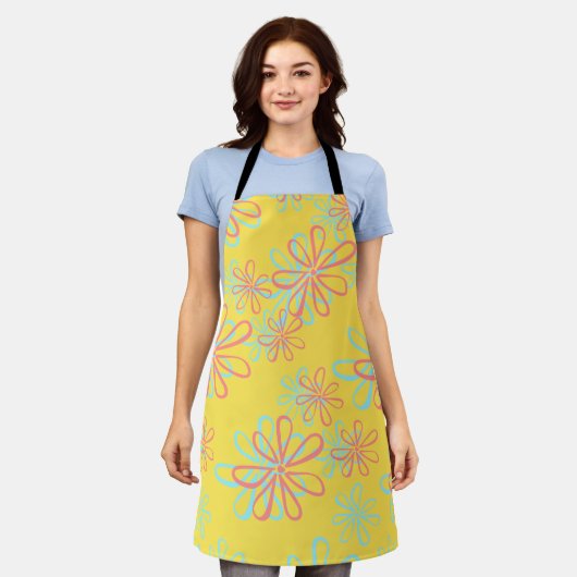 Colorful Floral Pattern Schort (Gedragen)