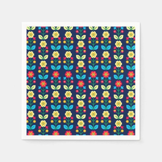 Colorful Floral Pattern Servet (Voorkant)