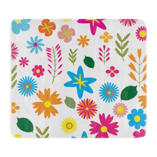 COLORFUL FLORAL PATTERN SNIJPLANK (Voorkant)