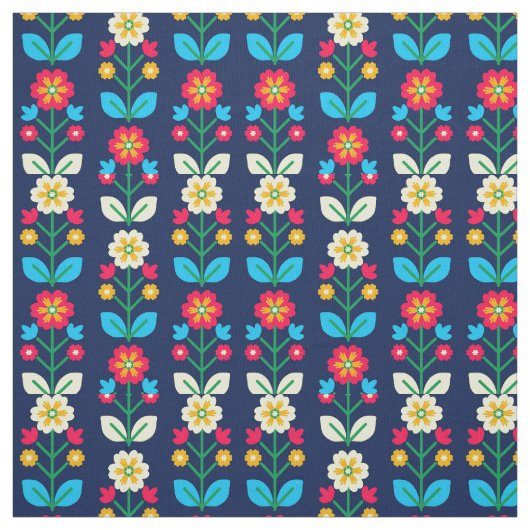 Colorful Floral Pattern Stof (Swatch)