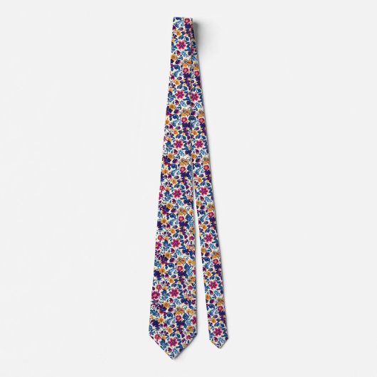 Colorful Floral Pattern Stropdas (Voorkant)