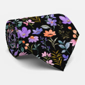 Colorful Floral Pattern Stropdas (Opgerold)