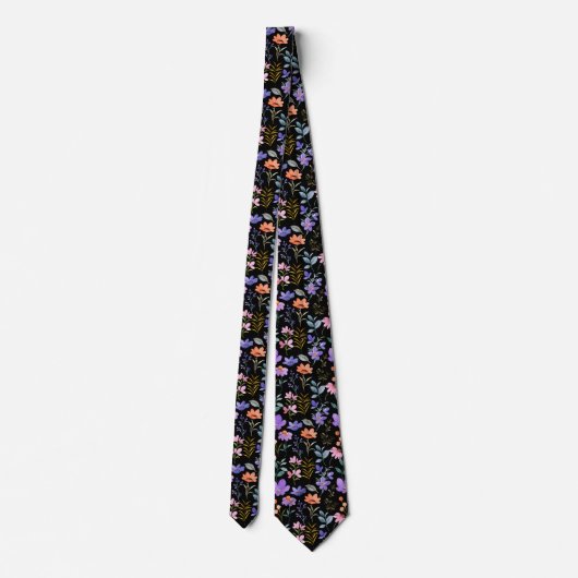 Colorful Floral Pattern Stropdas (Achterkant)