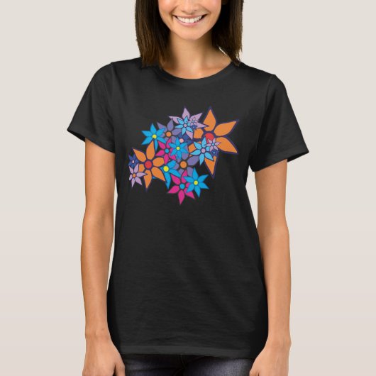 Colorful Floral Pattern T-shirt (Voorkant)