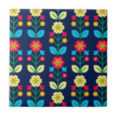 Colorful Floral Pattern Tegeltje (Voorkant)