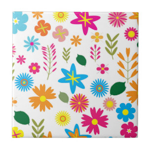 COLORFUL FLORAL PATTERN TEGELTJE