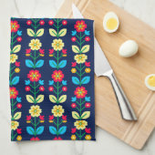 Colorful Floral Pattern Theedoek (Quarter Fold)