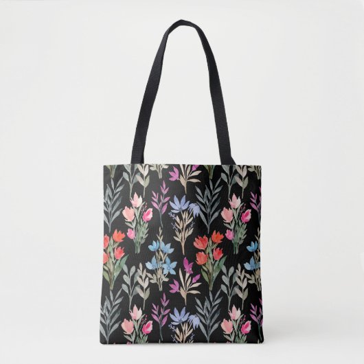 Colorful Floral Pattern Tote Bag (Voorkant)