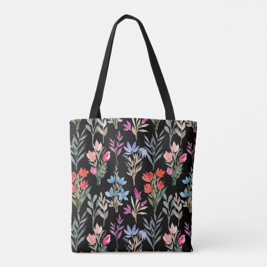 Colorful Floral Pattern Tote Bag (Achterkant)