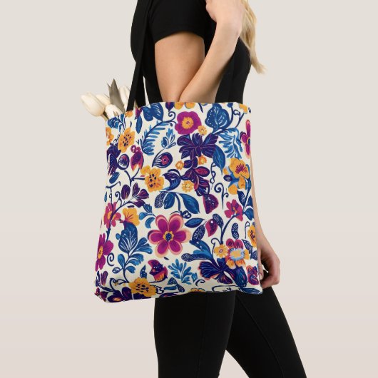Colorful Floral Pattern Tote Bag (Dichtbij)