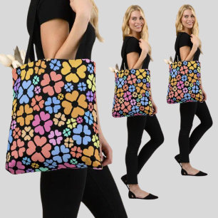 Colorful Floral Pattern Tote Bag