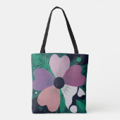 Colorful Floral Pattern Tote Bag – Cute Modern Flo (Achterkant)