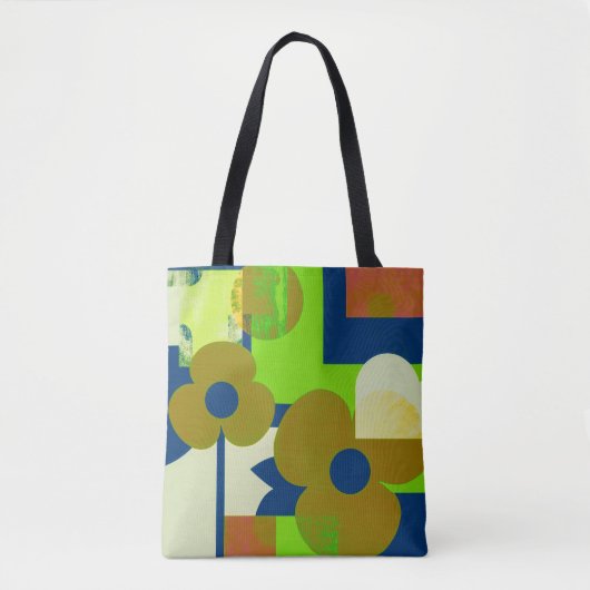 Colorful Floral Pattern Tote Bag – Cute Vibrant Fl (Voorkant)