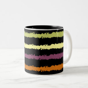 Colorful Floral Pattern Tweekleurige Koffiemok