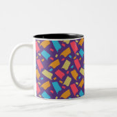 Colorful Floral Pattern Tweekleurige Koffiemok (Links)