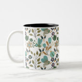 Colorful Floral Pattern Tweekleurige Koffiemok (Links)
