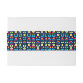 Colorful Floral Pattern Uitnodigingen Wikkel (Achterkant Voorbeeld)