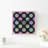 COLORFUL FLORAL PATTERN VIERKANTE KLOK (Huis)