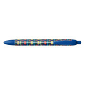 Colorful Floral Pattern Zwarte Inkt Pen (Achterkant)