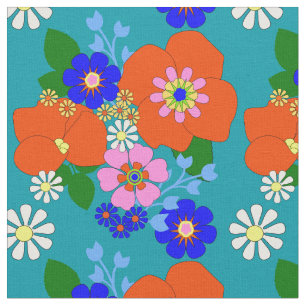 Colorful  Floral Patterned Stof