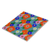 Colorful  Floral Patterned Tegeltje (Zijkant)