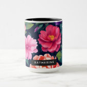 Colorful Floral Peony Vibrant Bright Flowers Name Mok (Midden)