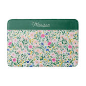 Colorful Floral Personalized  Badmat (Voorkant)