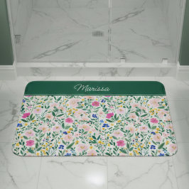 Colorful Floral Personalized  Badmat