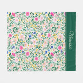 Colorful Floral Personalized Fleece Blanket Deken (Voorkant (Horizontaal))