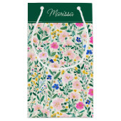 Colorful Floral Personalized  Klein Cadeauzakje (Achterkant)