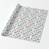 Colorful floral print cadeaupapier (Uitgerold)