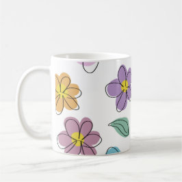 Colorful floral print koffiemok