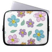 Colorful floral print laptop sleeve (Voorkant)