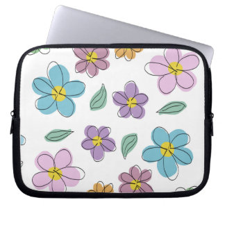 Colorful floral print laptop sleeve