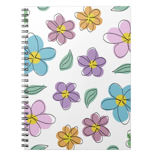 Colorful floral print notitieboek (Voorkant)