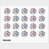 Colorful floral  ronde sticker (Vel)