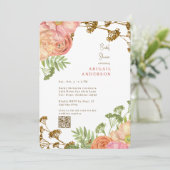 Colorful Floral Rounded Bridal Shower  Kaart (Staand voorkant)