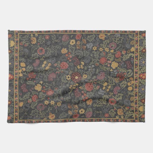 Colorful Floral Rug Pattern Theedoek (Horizontaal)