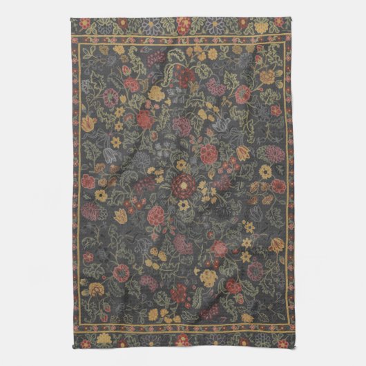 Colorful Floral Rug Pattern Theedoek (Verticaal)