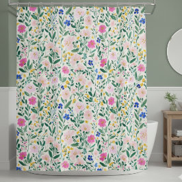 Colorful Floral Shower Curtain Douchegordijn