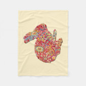 Colorful Floral Silhouette Bunny Fleece Blanket (Voorkant)