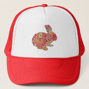 Colorful Floral Silhouette Easter Bunny Pet