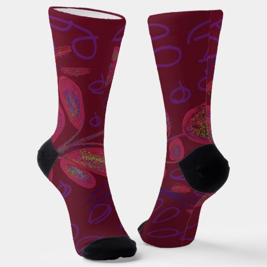 Colorful Floral Socks Sokken (Gebogen)