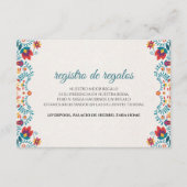 Colorful Floral Spanish Wedding Informatiekaartje (Voorkant)