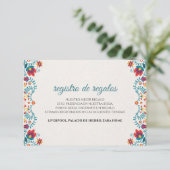 Colorful Floral Spanish Wedding Informatiekaartje (Staand voorkant)