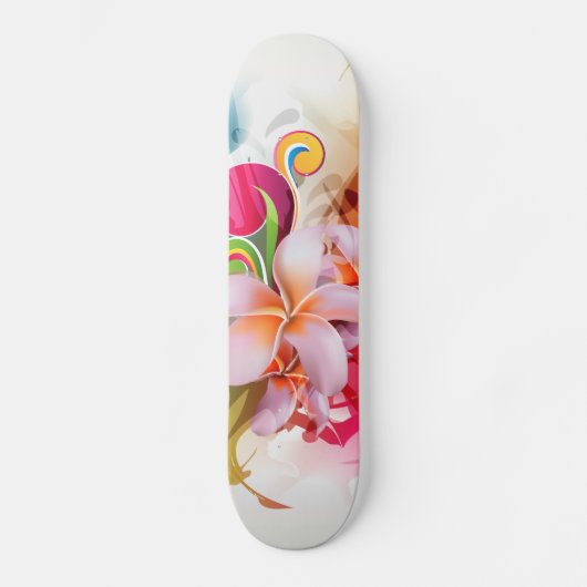 Colorful Floral Splash Skateboard (Voorkant)
